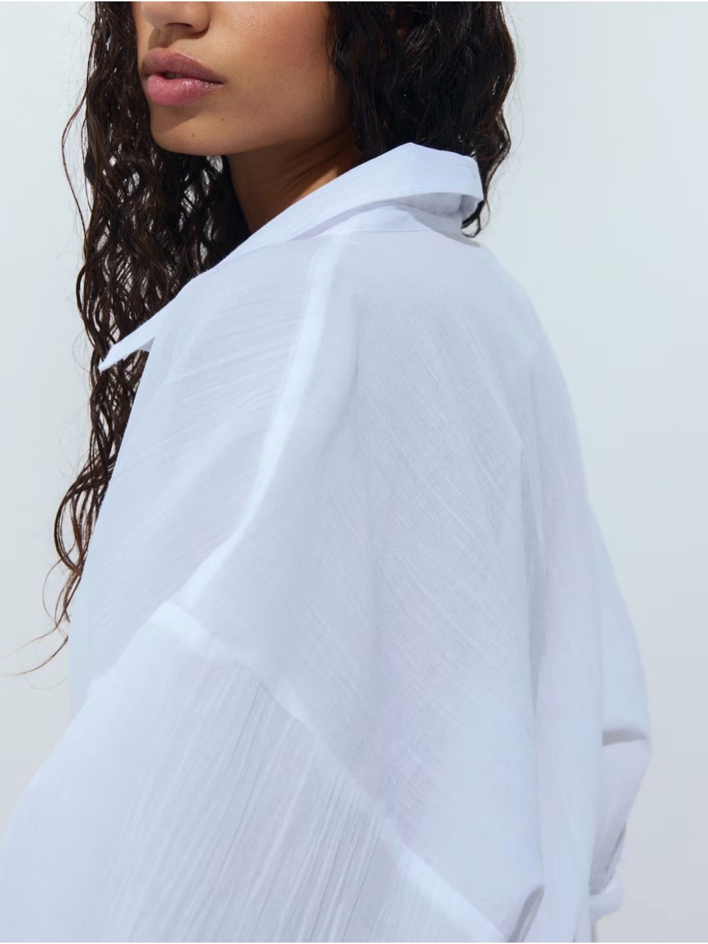 Lightweight White Collared Shirt - Breezy Layer